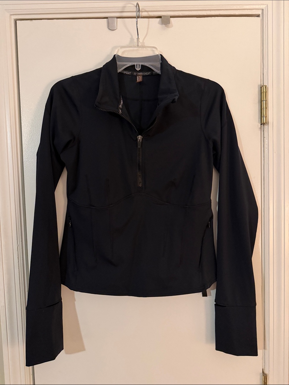Free People Women's Black Zip-Front Performance Jacket